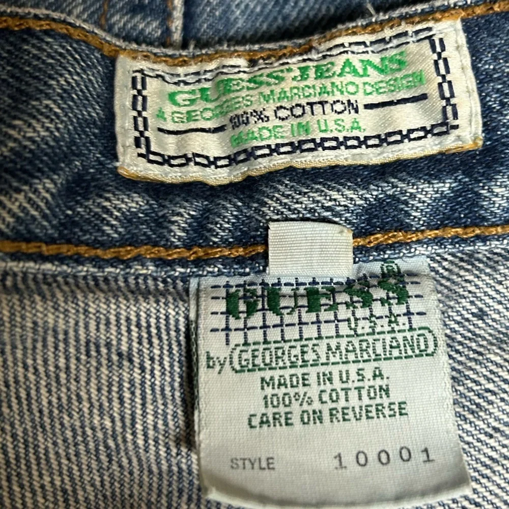 Vintage 90s Guess Jean Shorts Size 34 Cut Off Denim